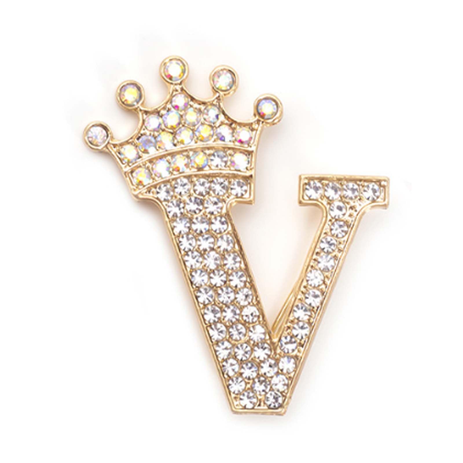 Rhinestone Brooch for Women 24 Letters Pins - A&S All things Glam Boutique