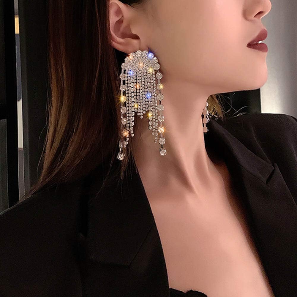 Rhinestones Chandelier Drop Dangle Earrings - A&S All things Glam Boutique