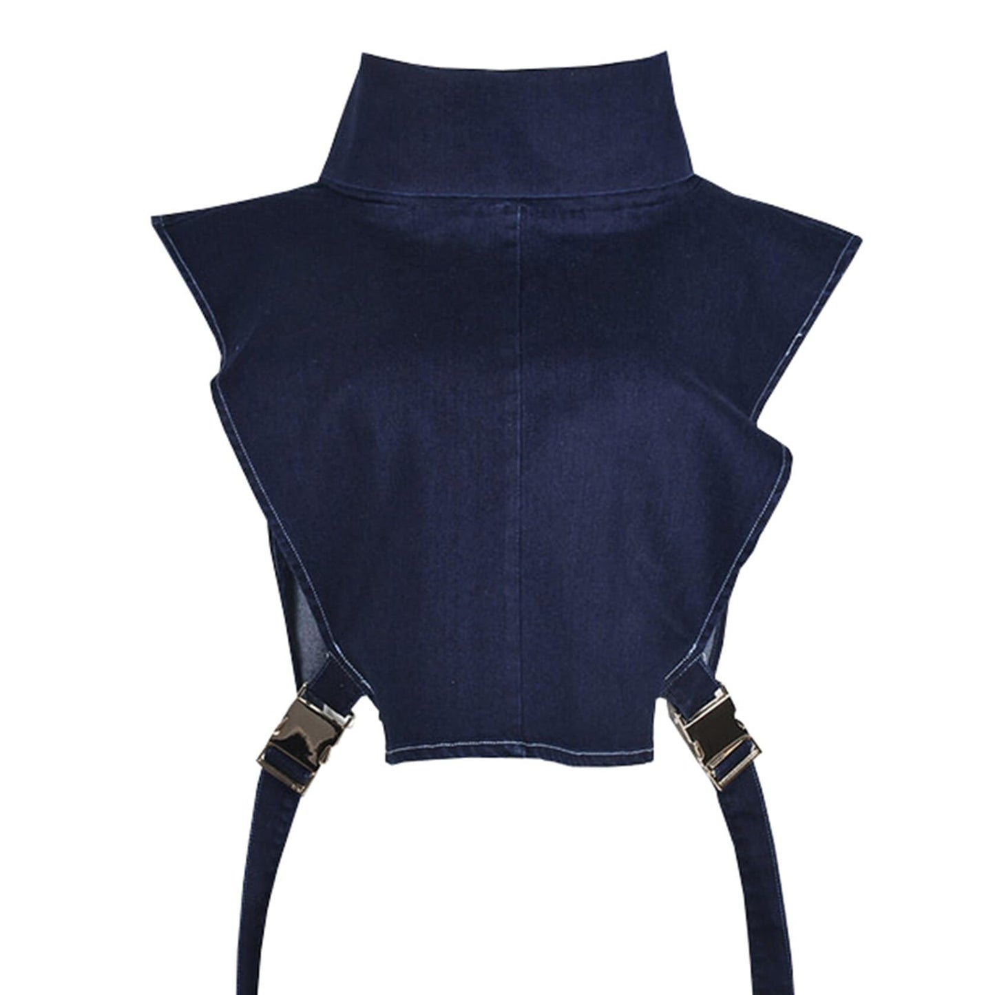 Denim Cropped Vest Casual Lace-Up