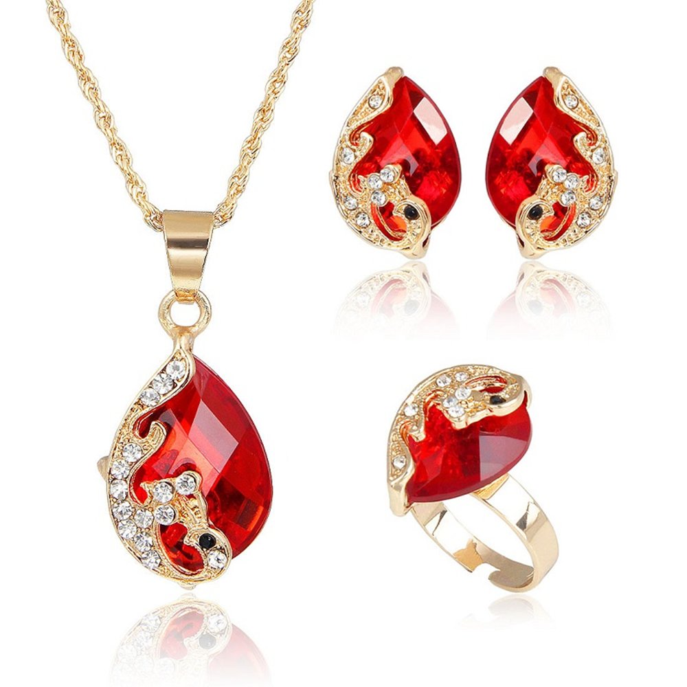 Set 18 K Gold Plated Dubai Gold Necklace Earrings Set - A&S All things Glam Boutique