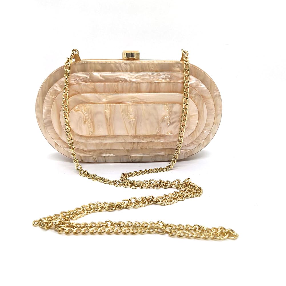 Acrylic Bubble Bag Luxury Marble Clutch
