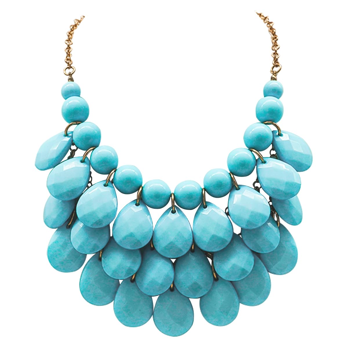 Jane Stone Fashion Floating Bubble Necklace Teardrop - A&S All things Glam Boutique