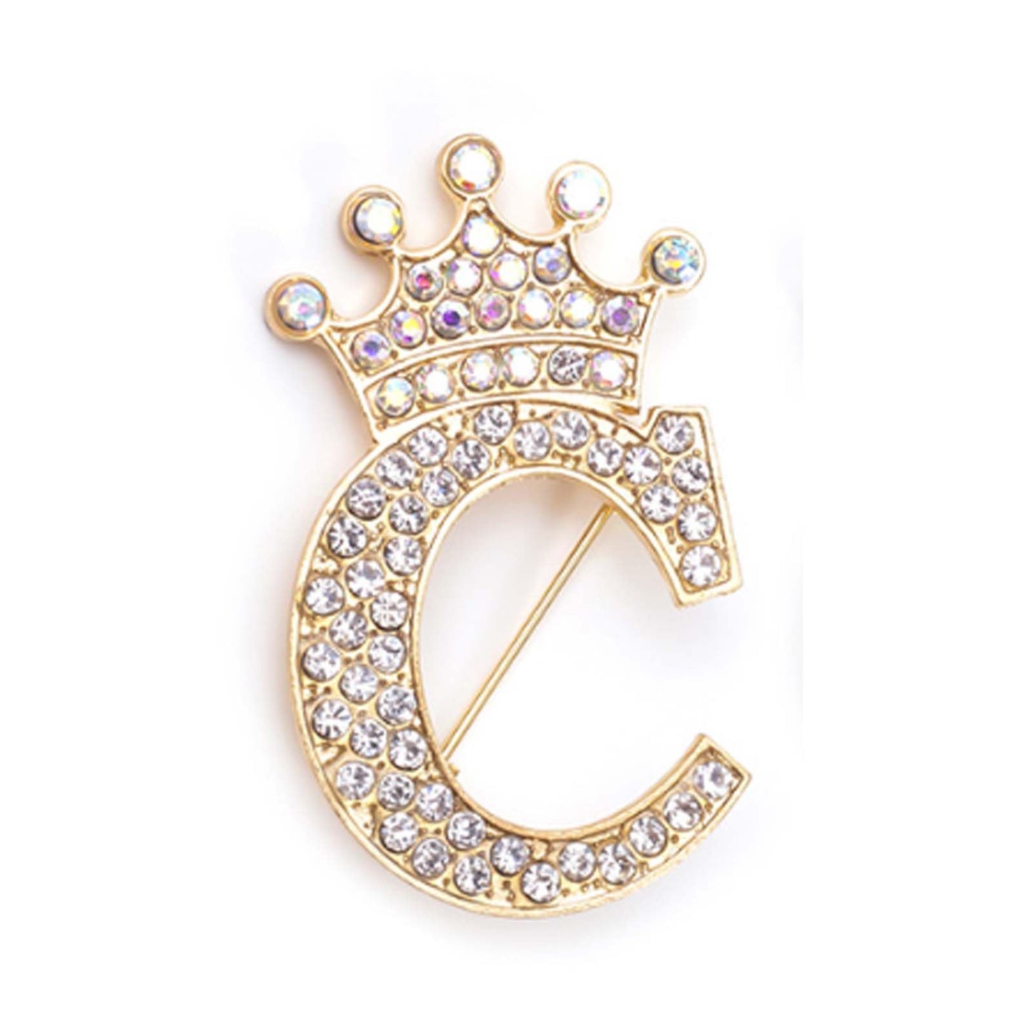 Rhinestone Brooch for Women 24 Letters Pins - A&S All things Glam Boutique