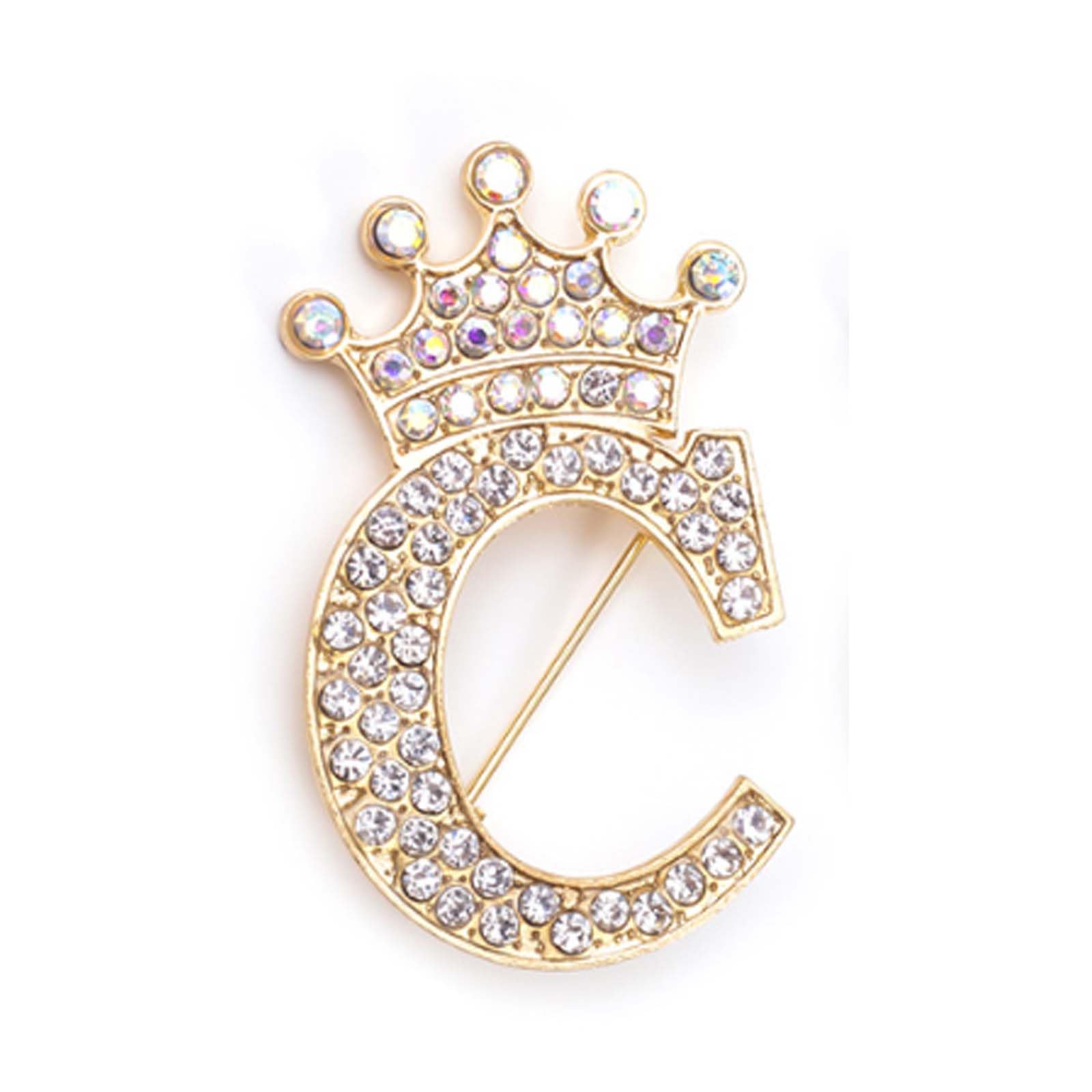 Rhinestone Brooch for Women 24 Letters Pins - A&S All things Glam Boutique
