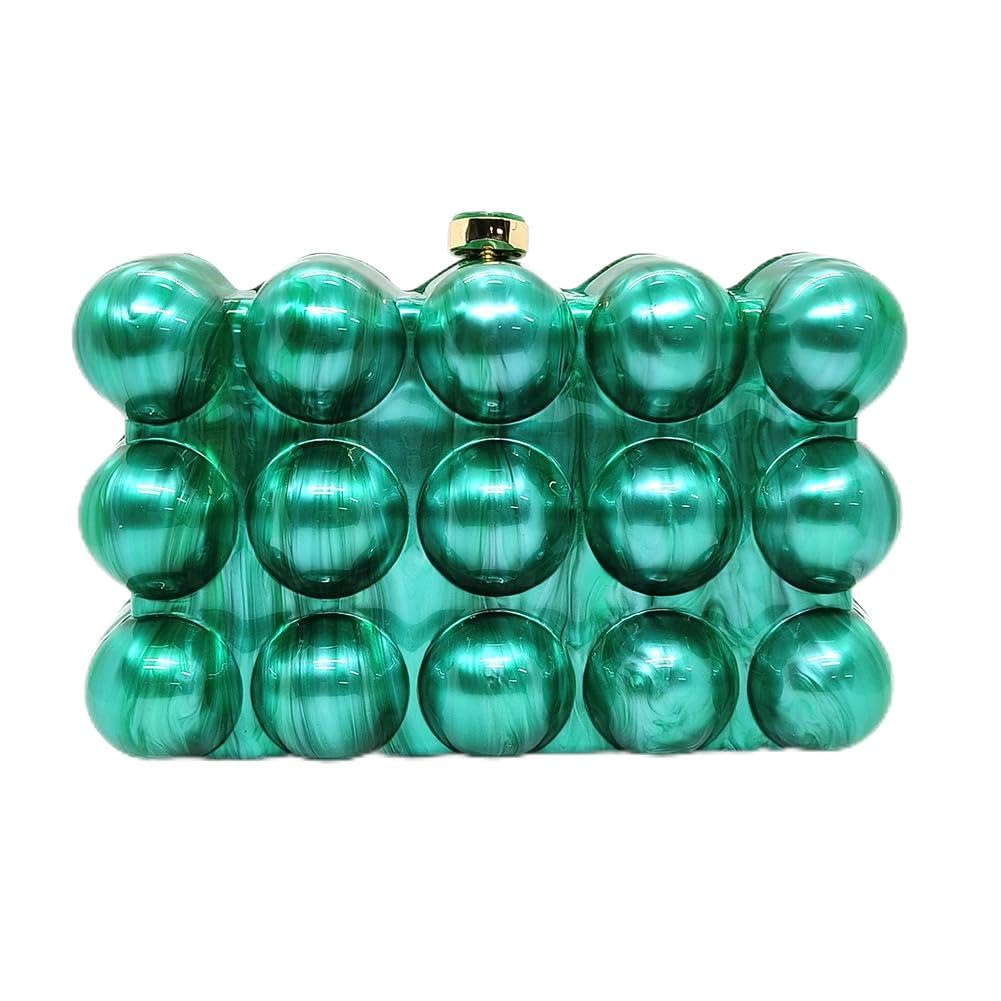 Acrylic Bubble Bag Luxury Marble Clutch