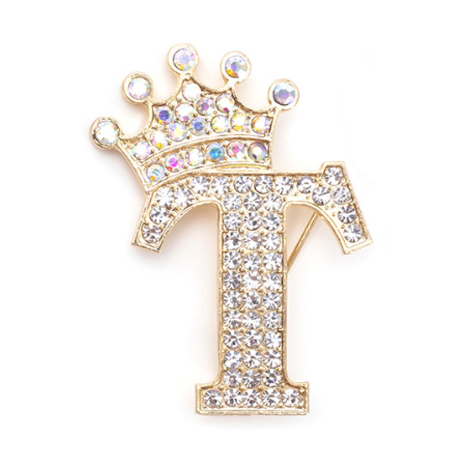 Rhinestone Brooch for Women 24 Letters Pins - A&S All things Glam Boutique