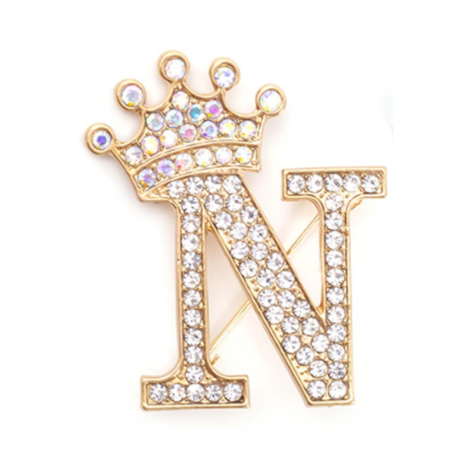 Rhinestone Brooch for Women 24 Letters Pins - A&S All things Glam Boutique