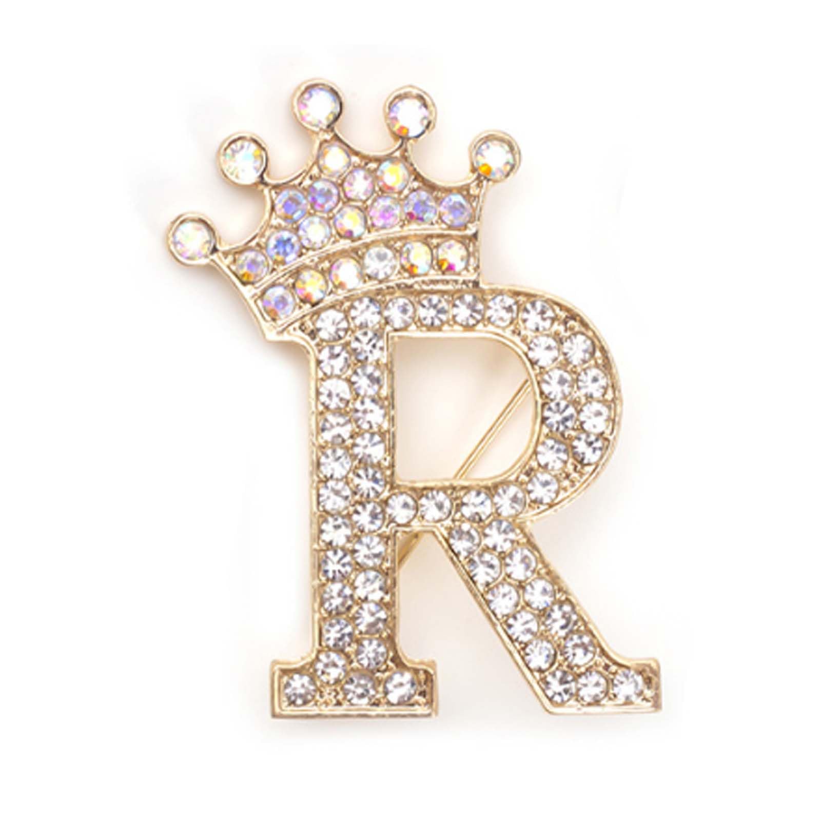 Rhinestone Brooch for Women 24 Letters Pins - A&S All things Glam Boutique
