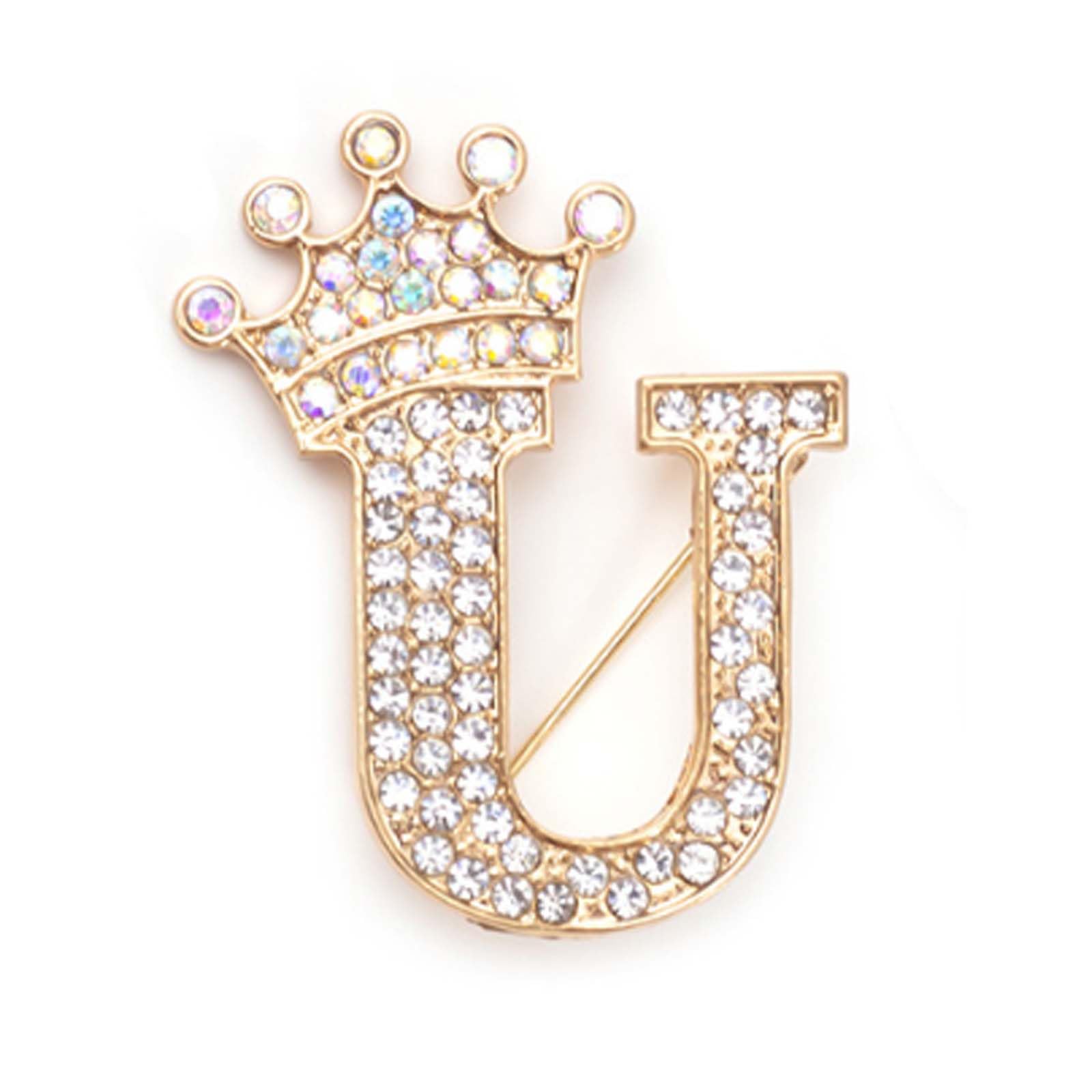 Rhinestone Brooch for Women 24 Letters Pins - A&S All things Glam Boutique