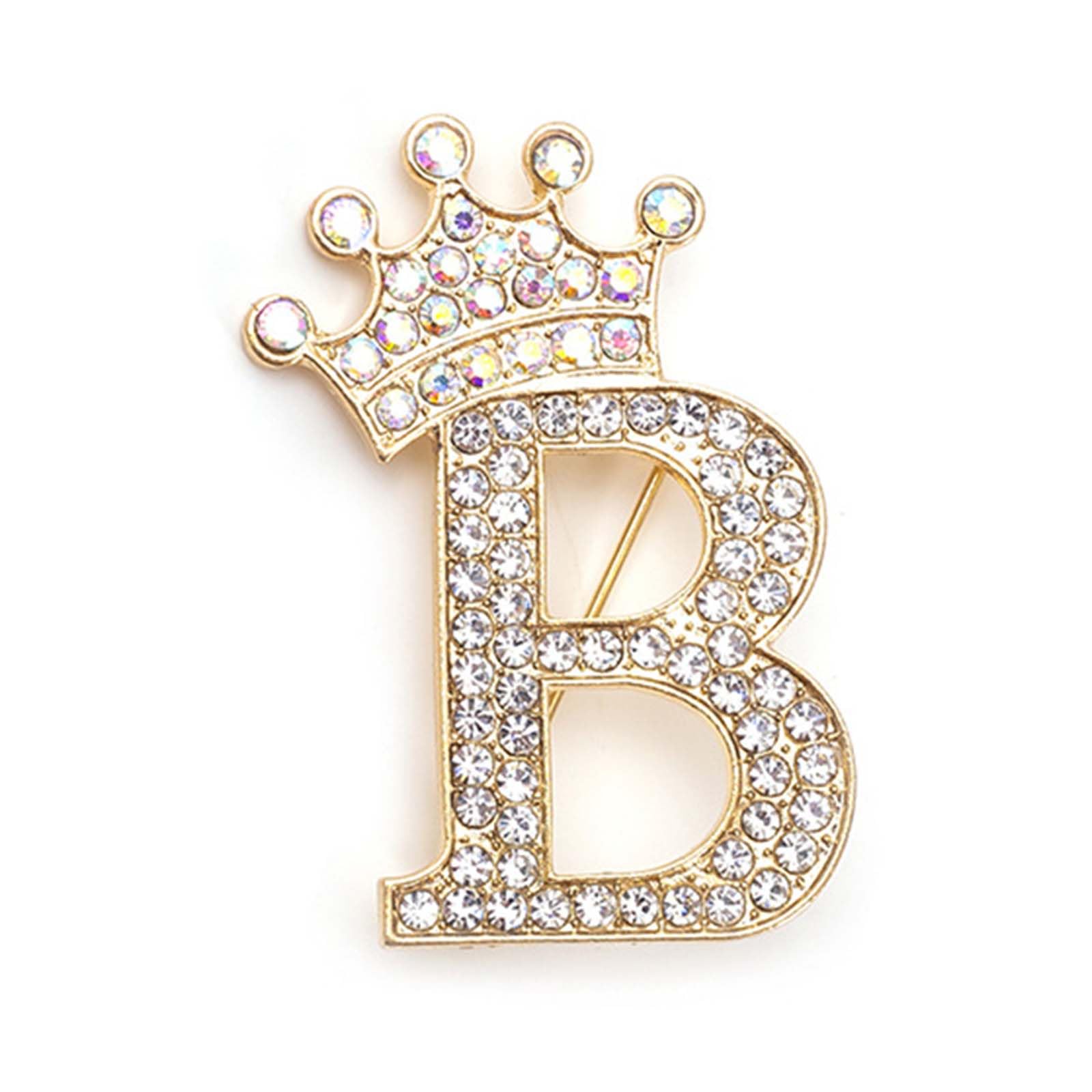 Rhinestone Brooch for Women 24 Letters Pins - A&S All things Glam Boutique
