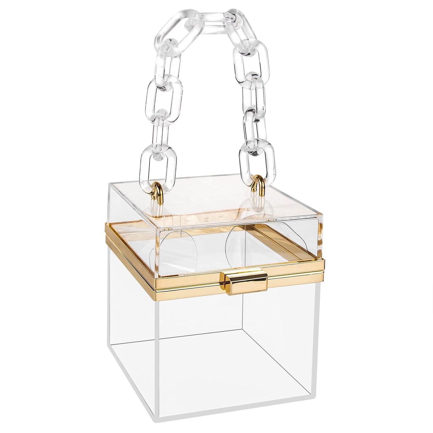 Acrylic Clutch Purse, Clear Square Box,