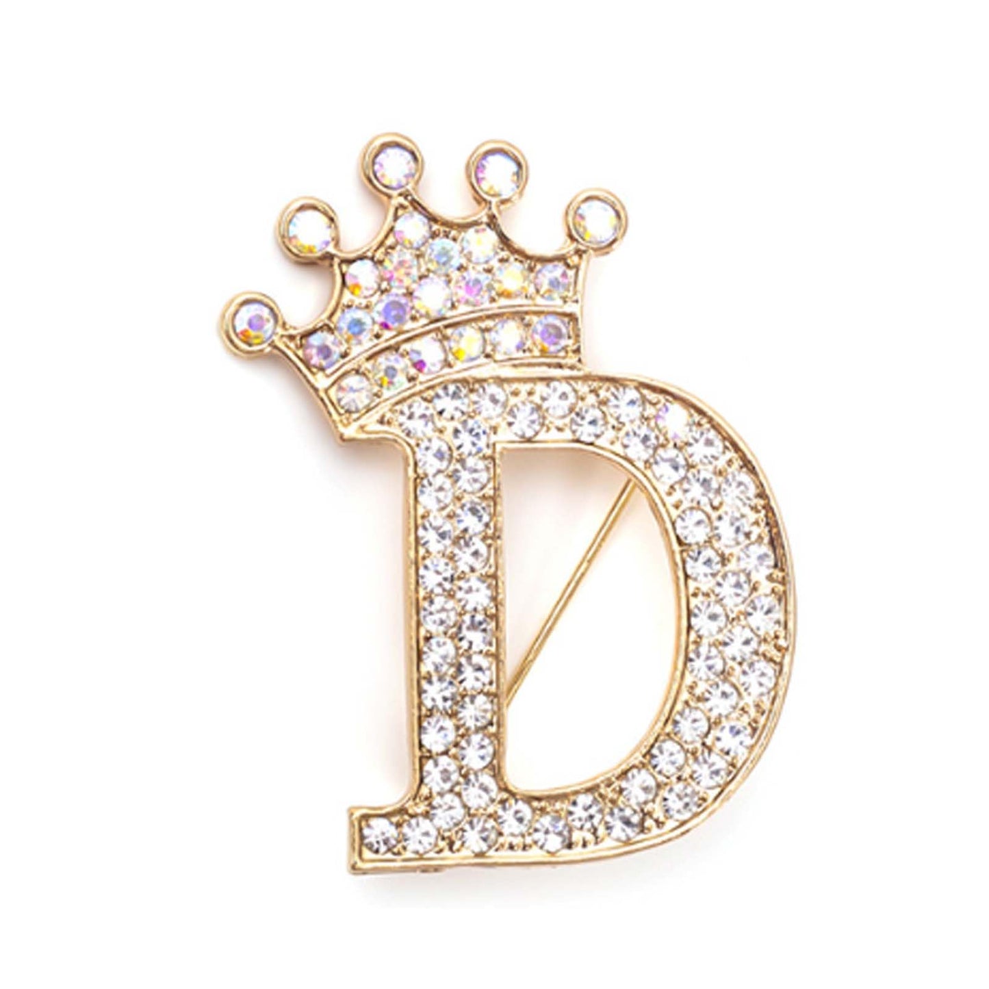 Rhinestone Brooch for Women 24 Letters Pins - A&S All things Glam Boutique