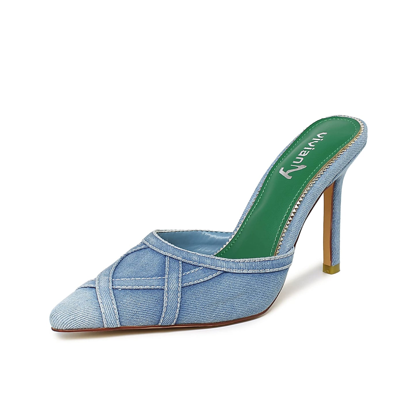 Denim Sandals Stiletto Heels Pumps Lace Up