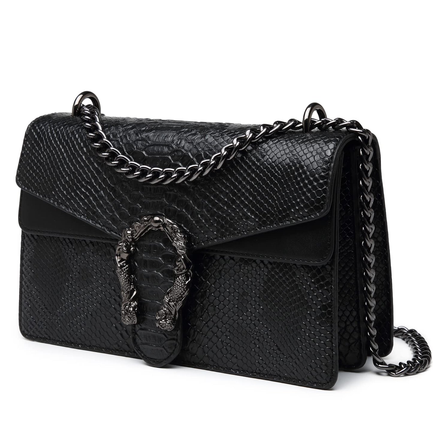 Designer Inspired GG Snake Printed Clutch Purses Leather