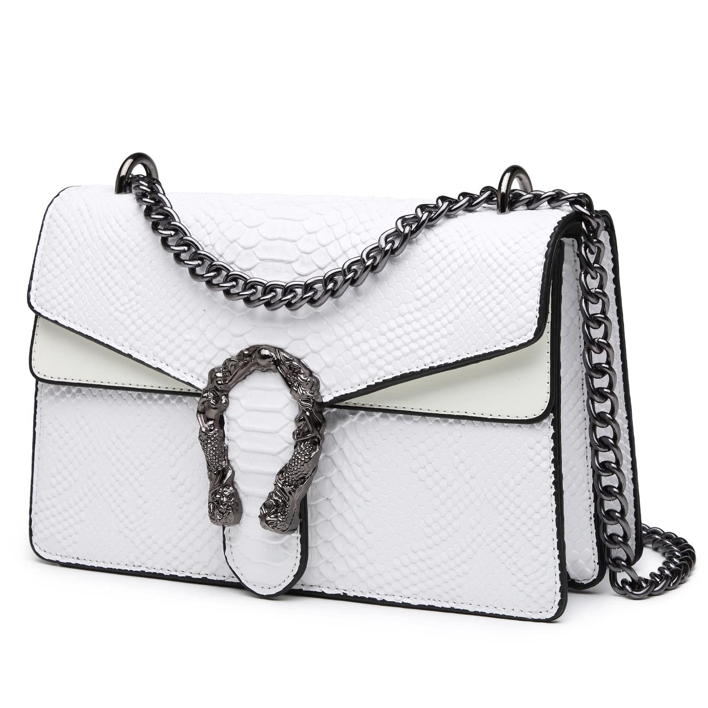 Designer Inspired GG Snake Printed Clutch Purses Leather