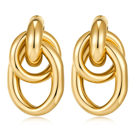 Gold Geometric Drop Dangle Earrings