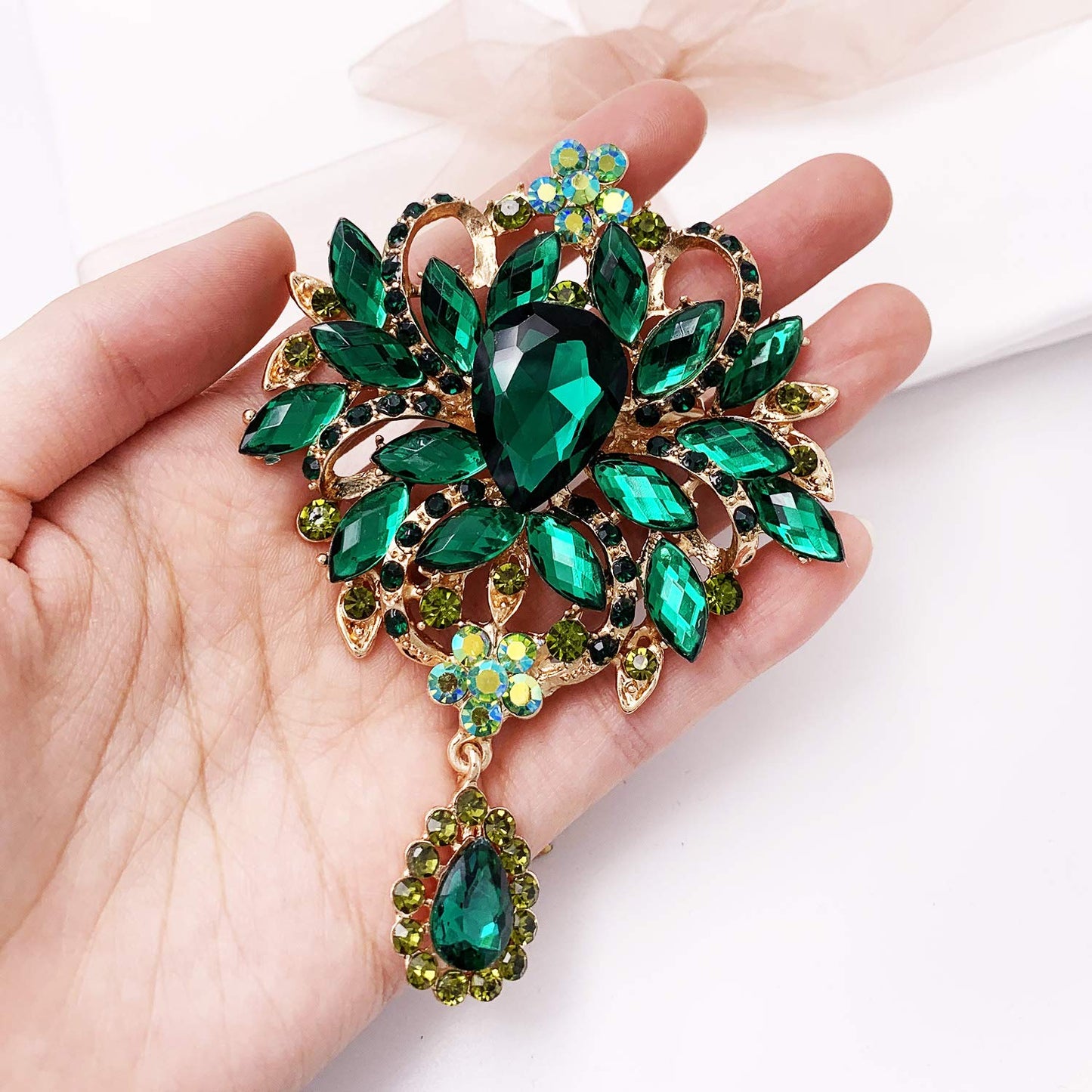 Crystal Rhinestone Bouquet Brooch Pin - A&S All things Glam Boutique
