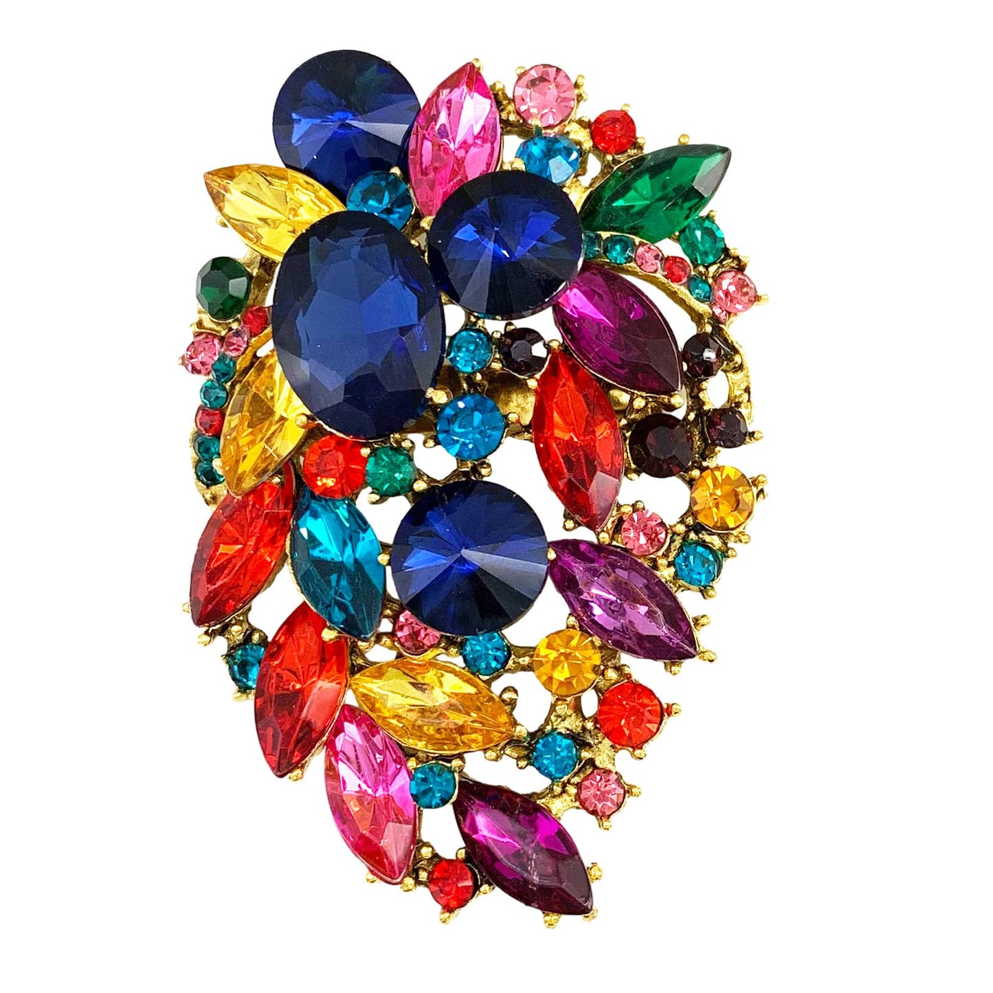 SELOVO Rhinestone Statement Brooch Pin - A&S All things Glam Boutique