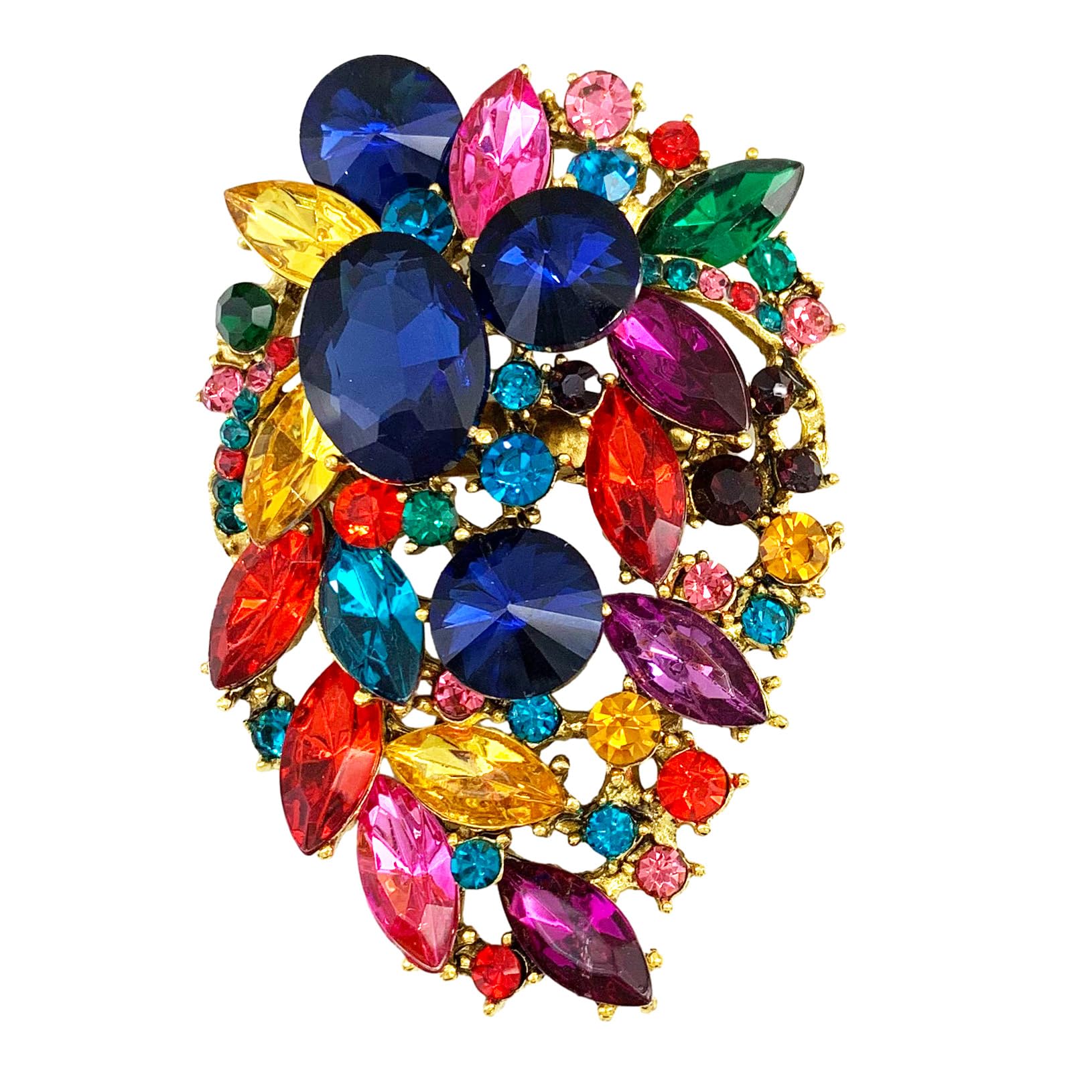 SELOVO Rhinestone Statement Brooch Pin - A&S All things Glam Boutique