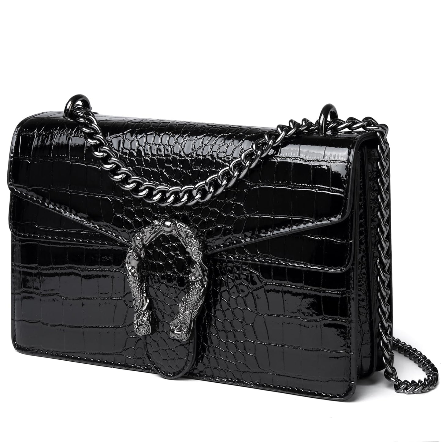 Designer Inspired GG Snake Printed Clutch Purses Leather