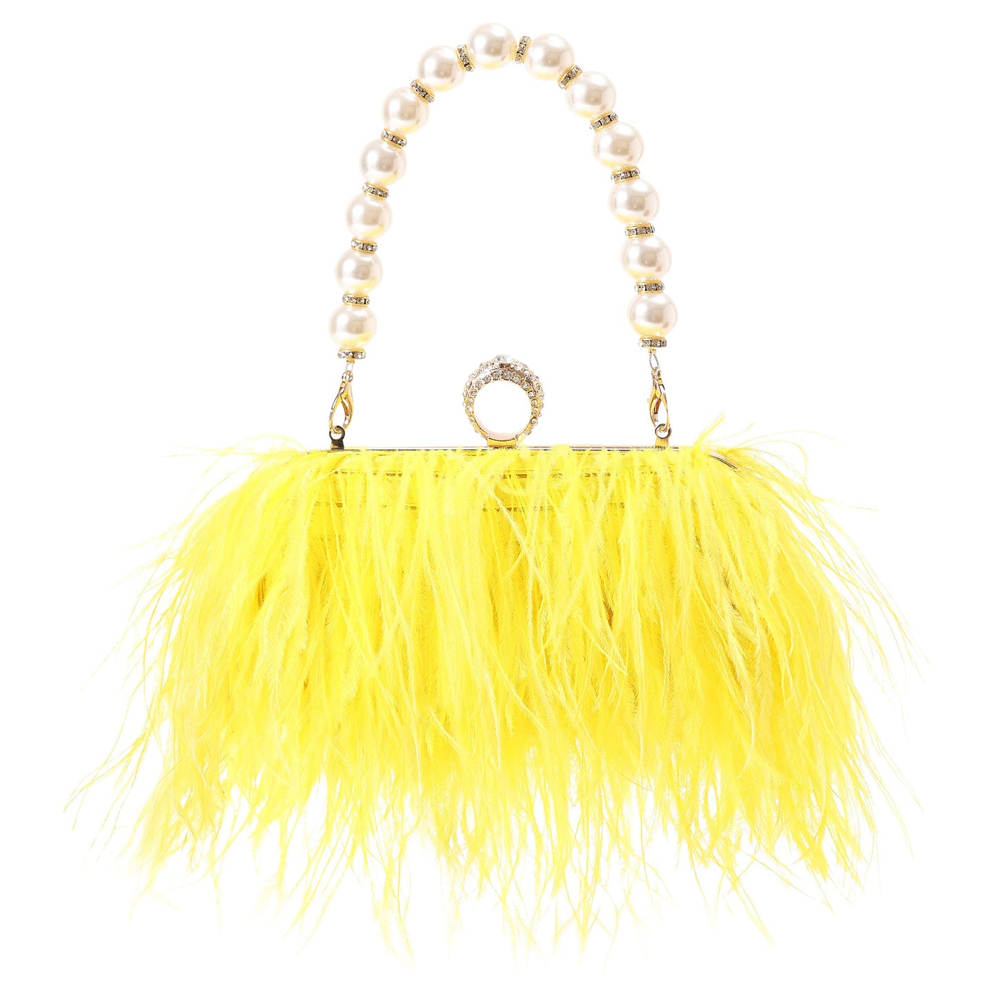 Feather Evening Clutch Vintage Banquet Handbag