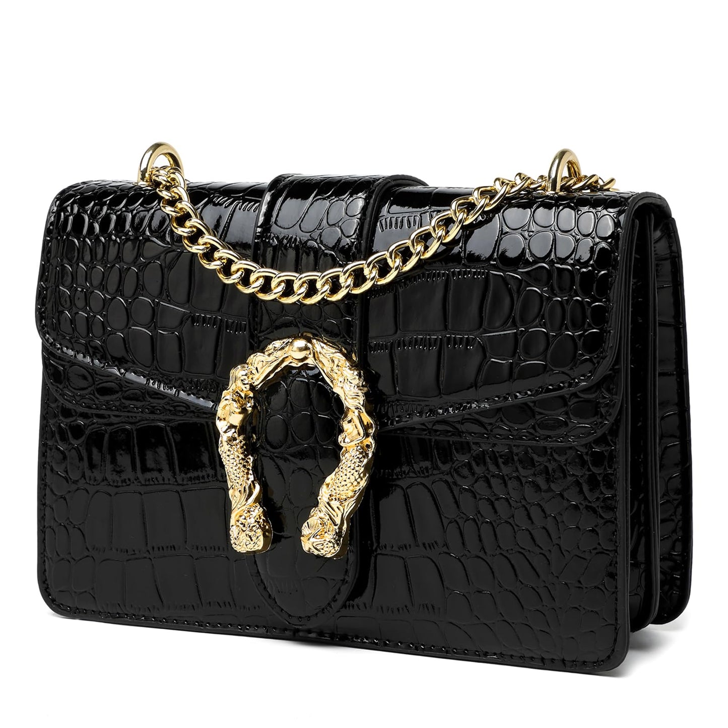 Designer Inspired GG Snake Printed Clutch Purses Leather