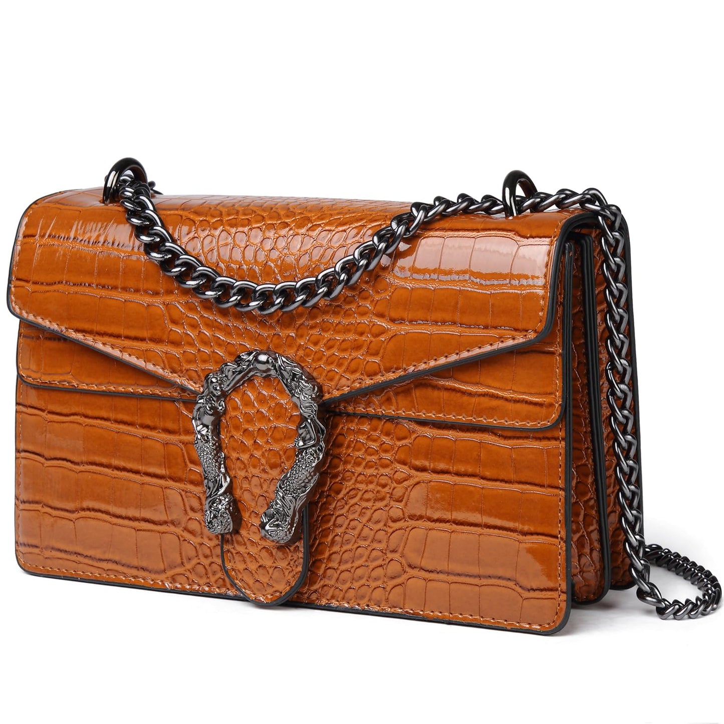 Designer Inspired GG Snake Printed Clutch Purses Leather