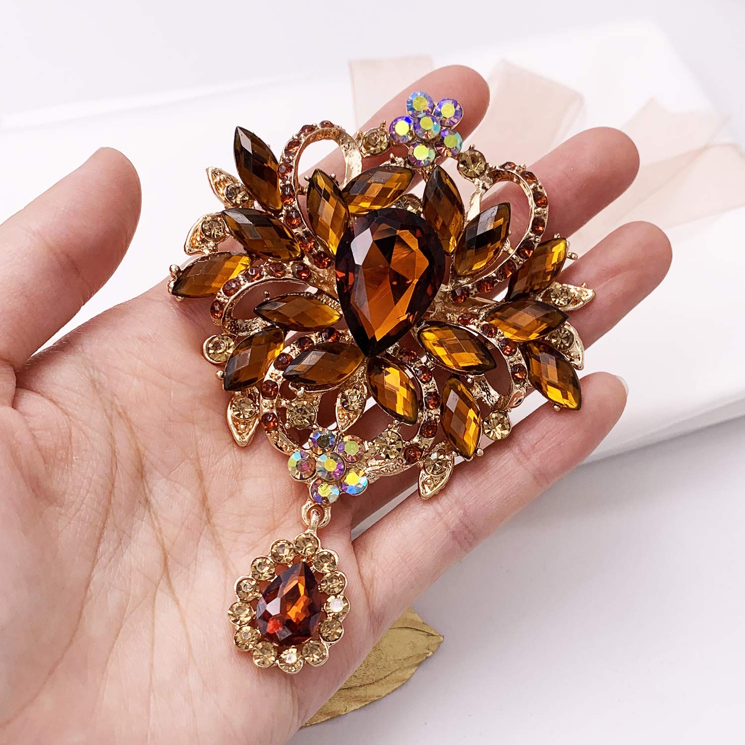 Crystal Rhinestone Bouquet Brooch Pin - A&S All things Glam Boutique
