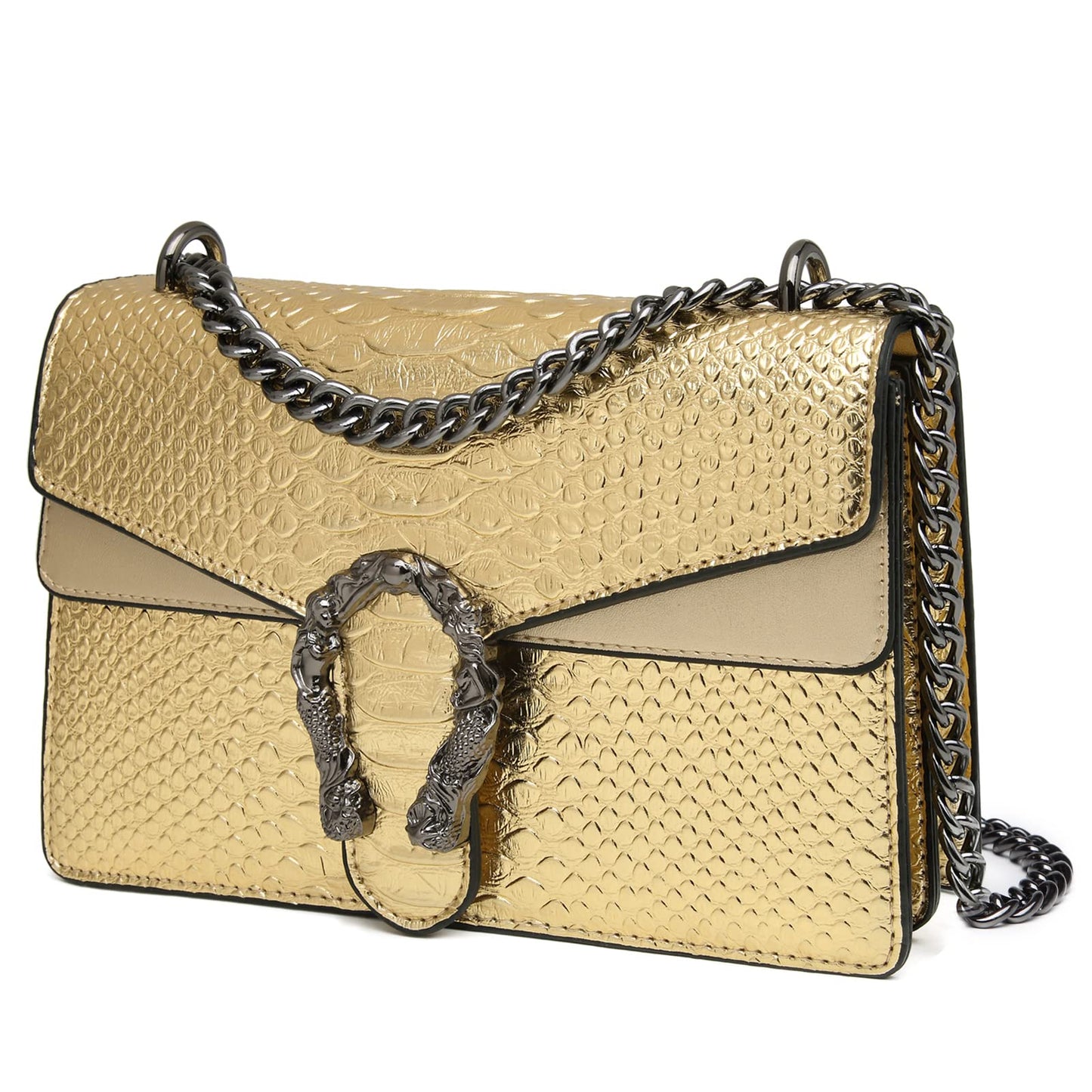 Designer Inspired GG Snake Printed Clutch Purses Leather