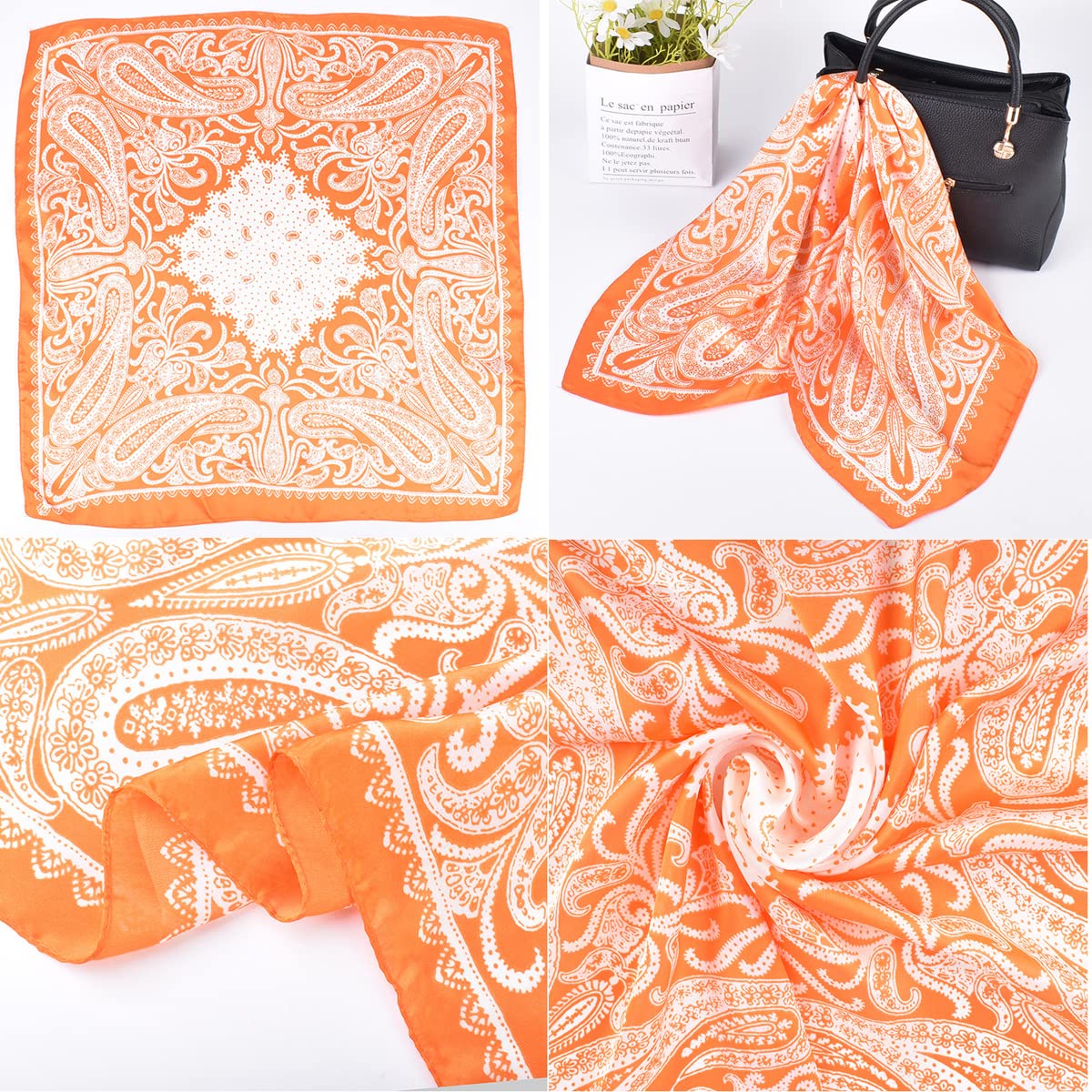 Head Scarf Silk Bandana Satin