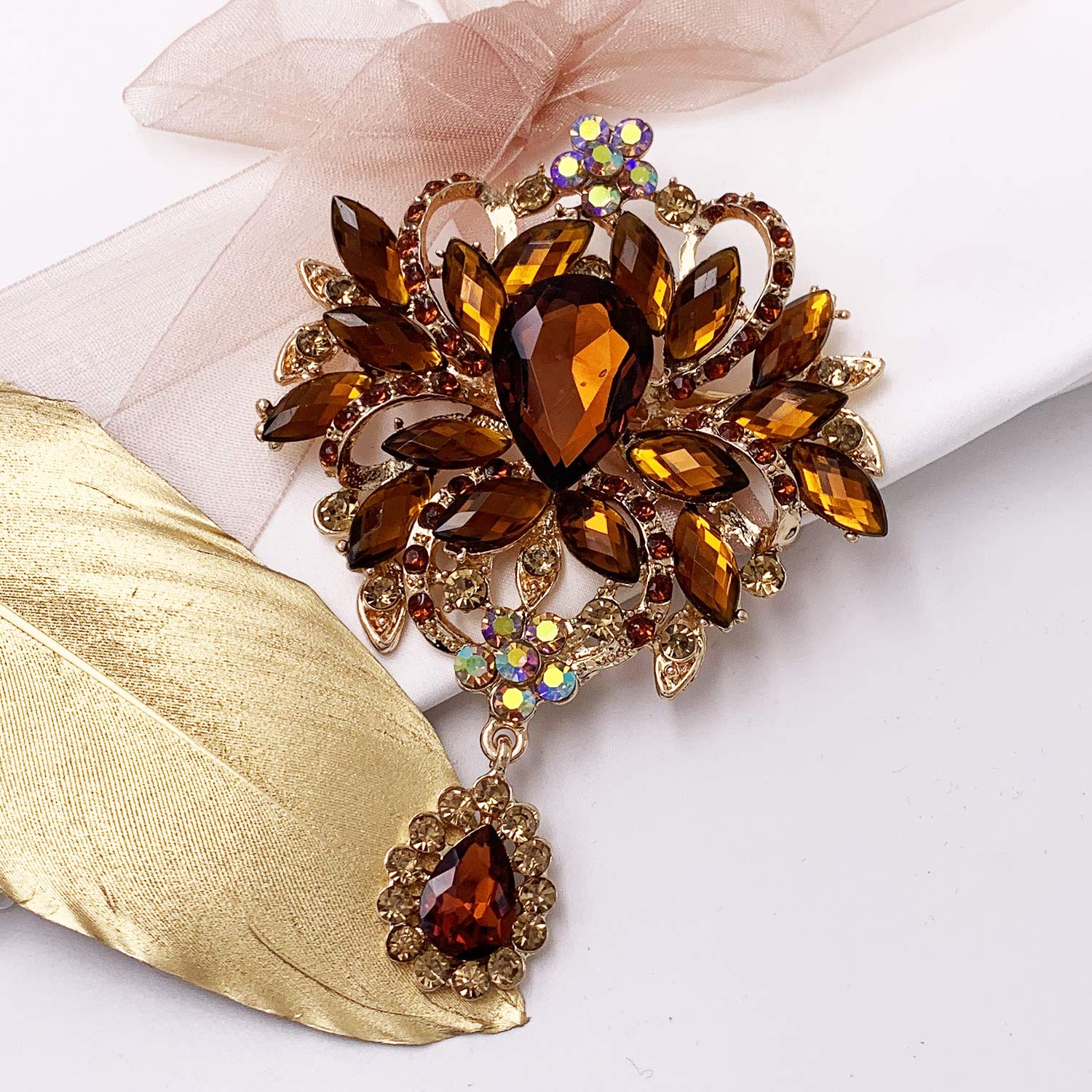 Crystal Rhinestone Bouquet Brooch Pin - A&S All things Glam Boutique