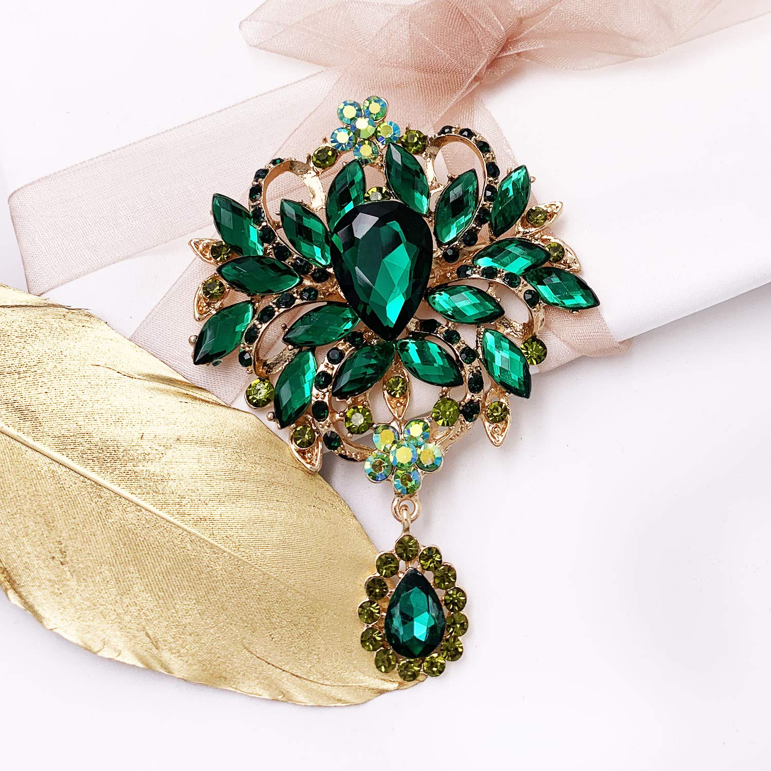 Crystal Rhinestone Bouquet Brooch Pin - A&S All things Glam Boutique