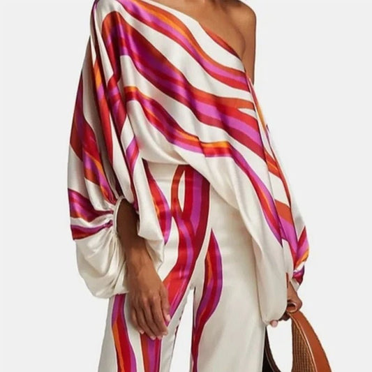 Runway Stripe high low 2 piece set A&S All things Glam Boutique