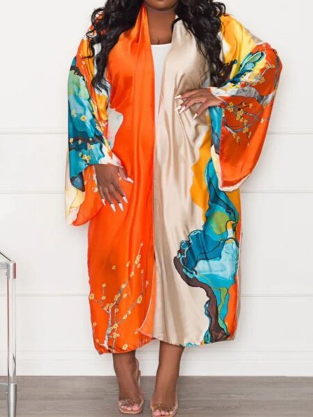 Printed Shawl Coat(Belt not included) HWF57TQPWQ A&S All things Glam Boutique