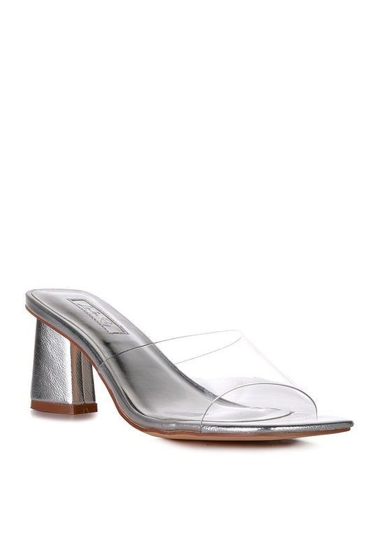 Clear Flirt Clear Strap Slip On Heels - A&S All things Glam Boutique