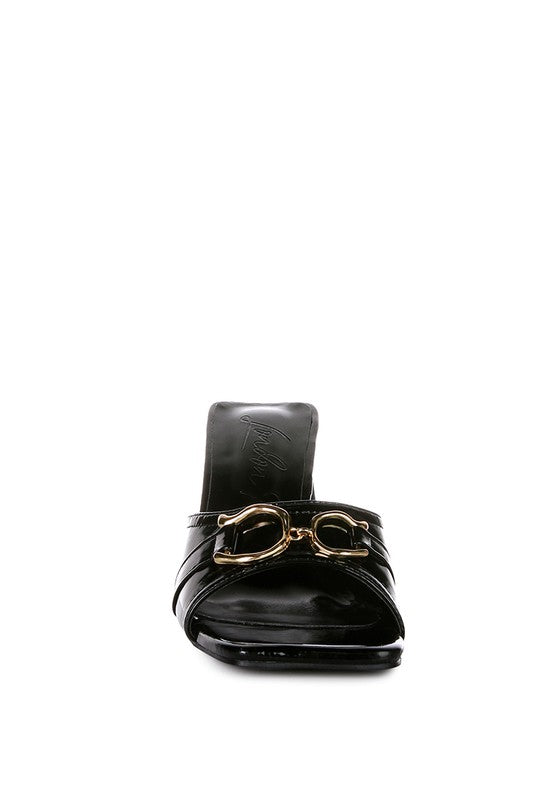 Salisbury Metal Buckle Detail Slider Sandals - A&S All things Glam Boutique