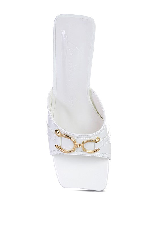 Salisbury Metal Buckle Detail Slider Sandals - A&S All things Glam Boutique