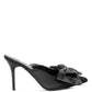 ELISDA Black Diamante Bow Heeled Mules - A&S All things Glam Boutique