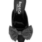 ELISDA Black Diamante Bow Heeled Mules - A&S All things Glam Boutique