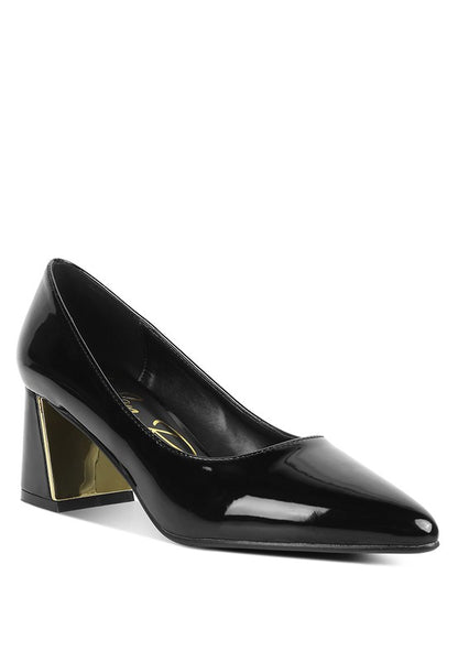 Zaila Metallic Accent Block Heel Pumps - A&S All things Glam Boutique