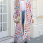 Knitted Fringed Long Cardigan - A&S All things Glam Boutique