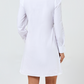 Women's Dress Two Tone Bowknot Front Puff Sleeve Shirt Dress  H8L7FFR6B8