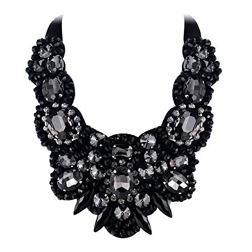 Flyonce Rhinestone Crystal Bib Chunky Collar Statement Necklace - A&S All things Glam Boutique