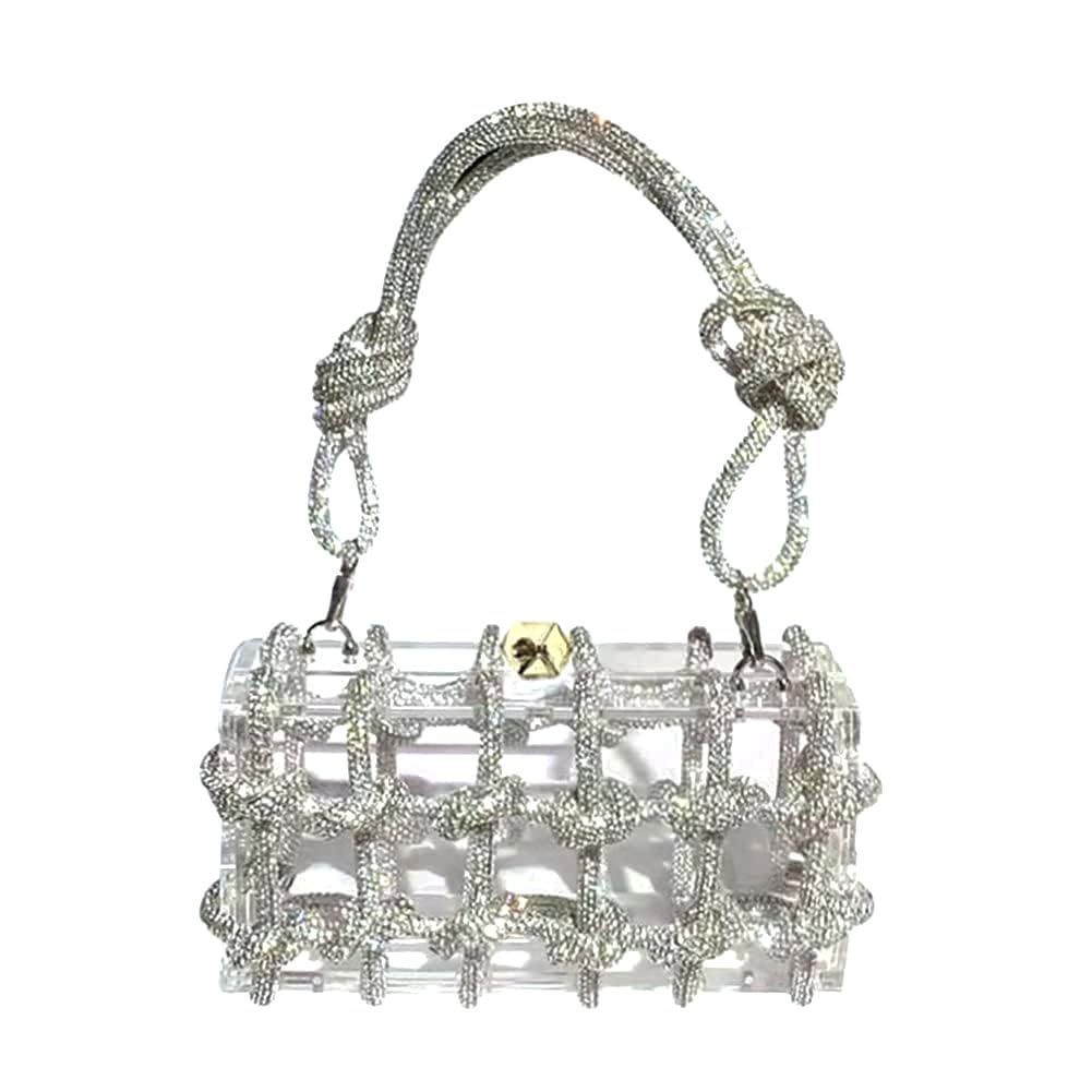 Clear Acrylic Rhinestone Acrylic Clutch Crystal