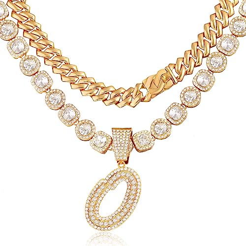 Cuban Link Chain for Women Cursive Initial Necklace - A&S All things Glam Boutique