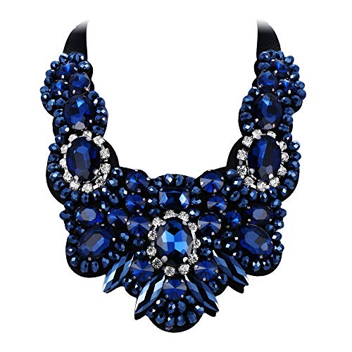 Flyonce Rhinestone Crystal Bib Chunky Collar Statement Necklace - A&S All things Glam Boutique