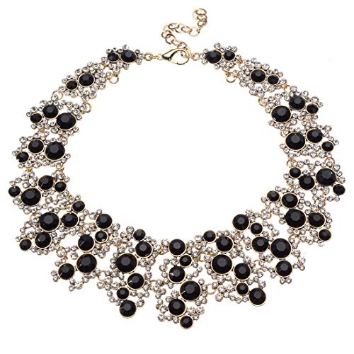 Jerollin Crystal Rhinestone/Pearl Statement Chain Necklace - A&S All things Glam Boutique