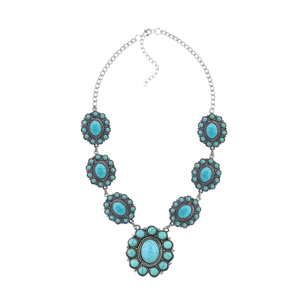 COLORFUL BLING Boho Imitation Turquoise Collar Bib Necklace - A&S All things Glam Boutique