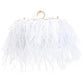 Feather Evening Clutch Vintage Banquet Handbag