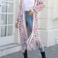 Knitted Fringed Long Cardigan - A&S All things Glam Boutique